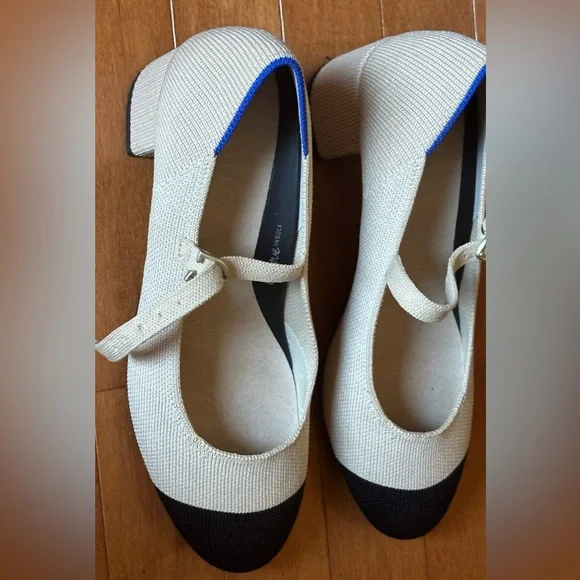 Rothy's Tan and Black Mary Jane’s - Picture 4 of 9